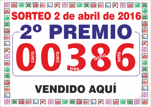 Premio repartido por Loter&iacute;a del Rosario &mdash; 2016
